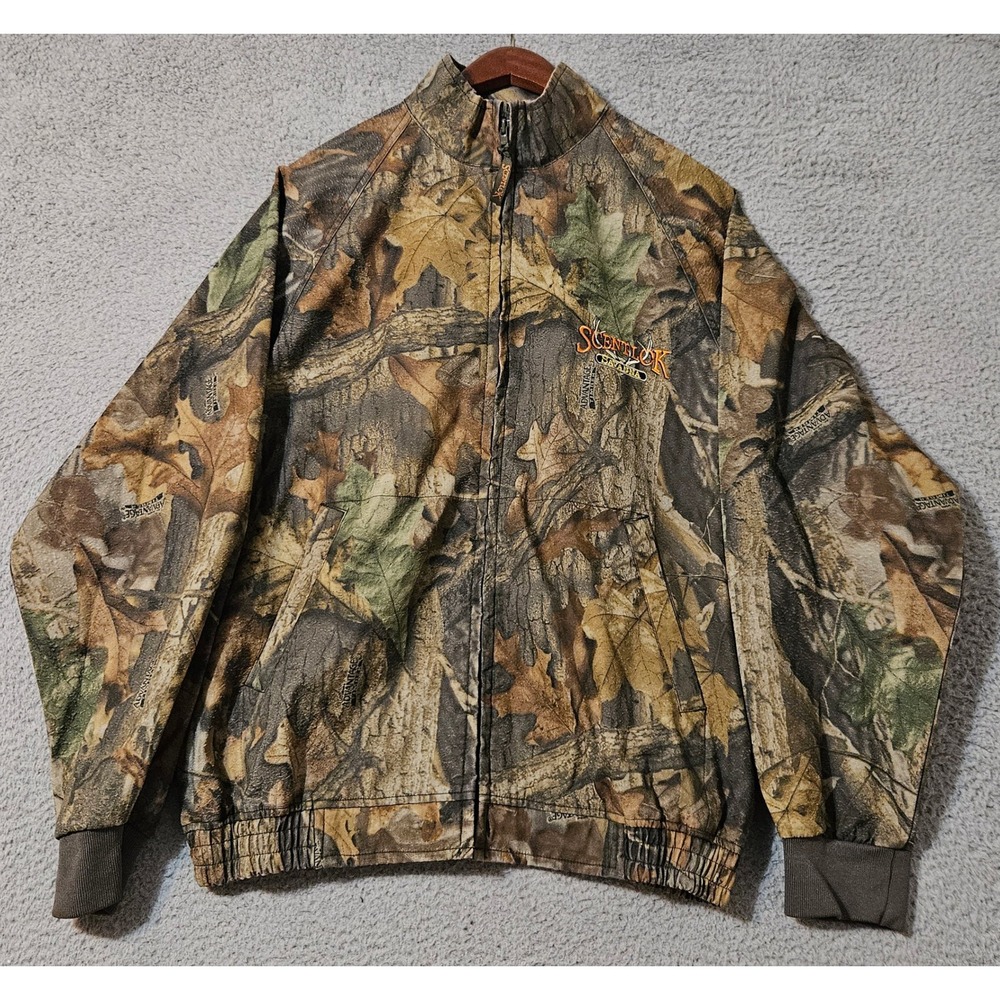 ScentLok Savanna Hunting Jacket Camo Full‎ Zip Odor Control Advantage Timber M
